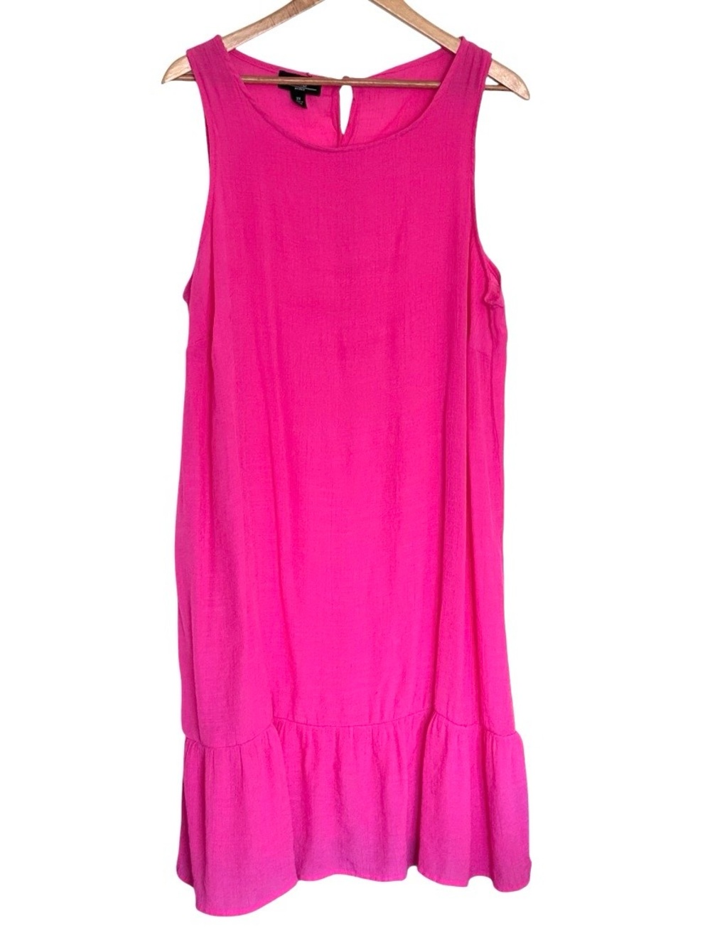 AGB Plus Dress Women’s 2X Pink Sheer Ruffle Hem Sleeveless Lightweight